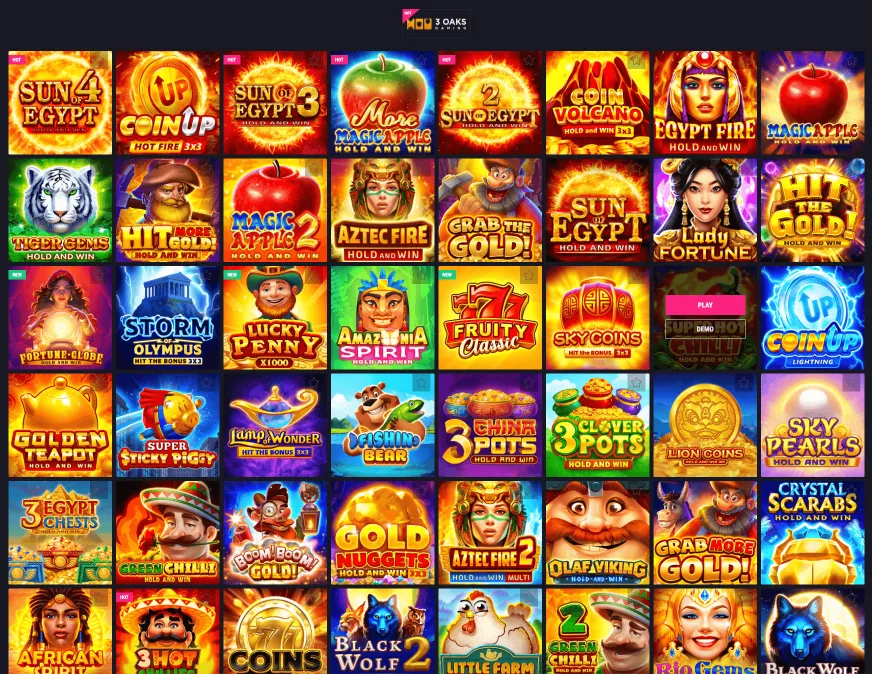 Каталог ігор 3 Oaks Gaming